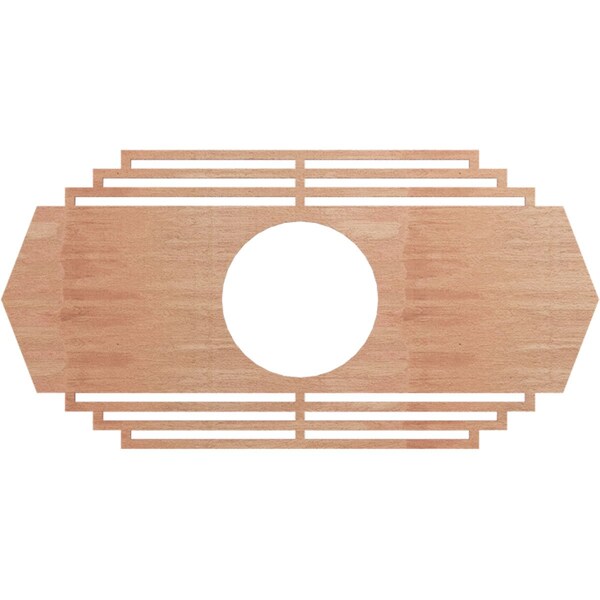 Ekena Millwork Chrysler Wood Fretwork Pierced Ceiling Medallion, Cherry, 32"W x 16"H x 8 3/8"ID x 1/4"T CMWP32X16X0250CSCH - main